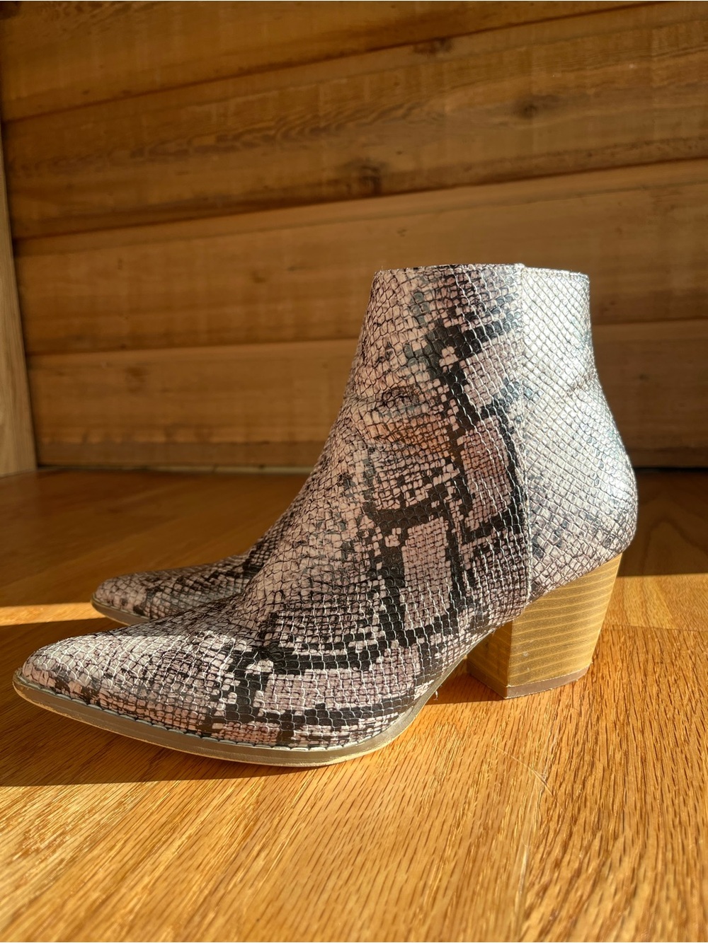 COCONUTS BY MATISSE - Women’s Western Neutral Colored Snake-Print Ankle Booties